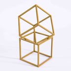 2-Pack Metal Flower Stands Gold Geometric Wedding Centerpieces Square Frame - Compact Design 8"