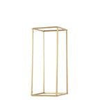 2-Pack Wedding Flower Stand Gold Metal Geometric Column Frame Rectangular - Versatile Floral Pedestal for Sophisticated Arrangements 24"