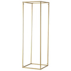 2-Pack Wedding Flower Stand Gold Metal Geometric Column Frame Rectangular - Versatile Floral Pedestal for Sophisticated Arrangements 40"