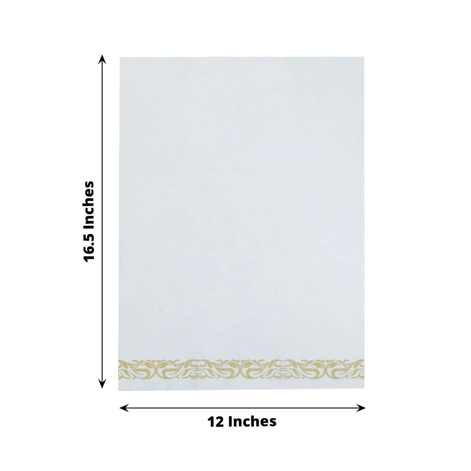 25 Pack Linen-Like Paper 8"x4" Napkins White with Metallic Gold Foil Scroll Design - Soft & Absorbent Airlaid Hand Towels for Exquisite Weddings & Events