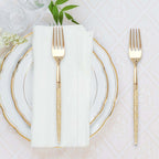 24-Pack Plastic Forks with Gold Glitter - Disposable Silverware Cutlery for Events