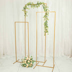 Set of 4 Gold Metal Frame Wedding Arch, Rectangular Backdrop Stand, Floral Display Frame - 3.5ft, 4.5ft, 5.5ft, 6.5ft