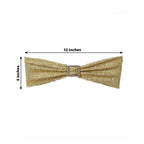 5 Pack Metallic Shimmer Tinsel Spandex Chair Sashes Champagne - Durable and Reusable Stretch Chair Bands