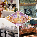 Wooden "Mr & Mrs" Freestanding Letters Gold Glittered - Rustic Glam Wedding Table Display Signs