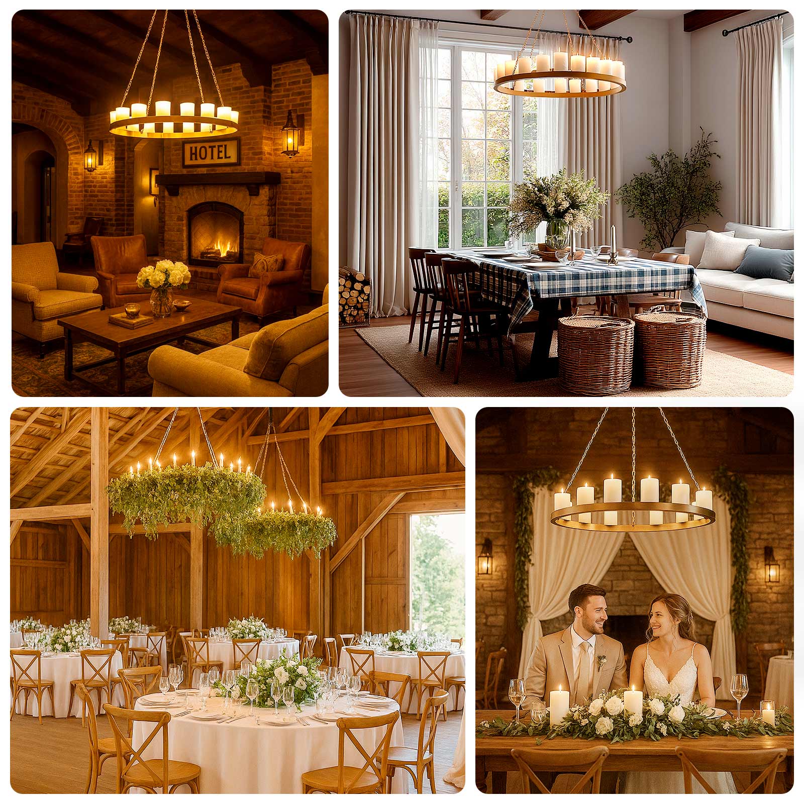 Gold Hanging Metal Floral Chandelier Frame - 24" Circular Lighting, Candle and Floral Display Base - Bell Racket Store