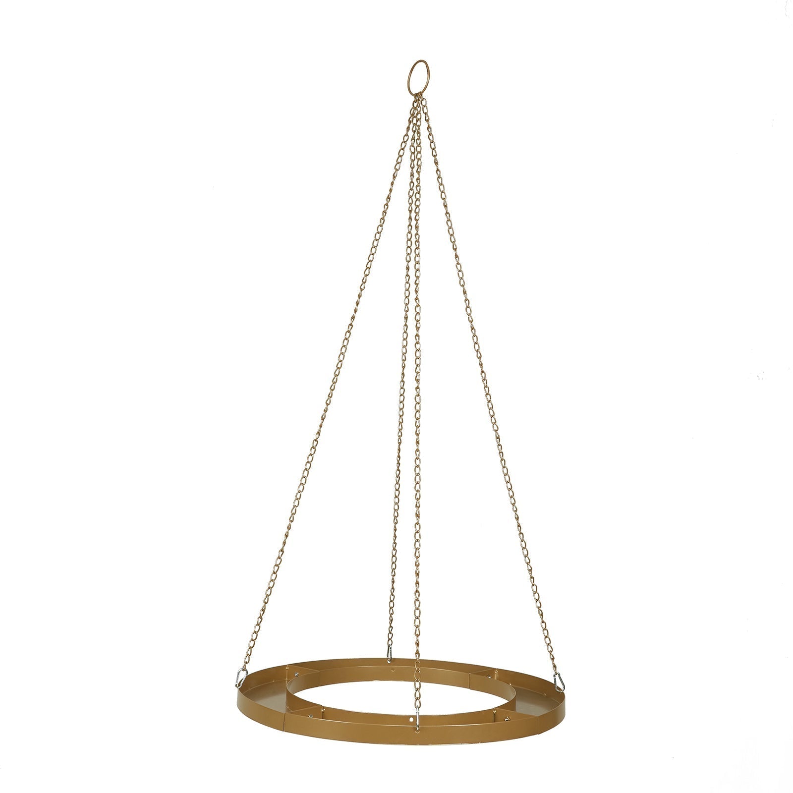 Gold Hanging Metal Floral Chandelier Frame - 24" Circular Lighting, Candle and Floral Display Base - Bell Racket Store