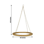 Gold Hanging Metal Floral Chandelier Frame - 32" Circular Lighting, Candle and Floral Display Base - Bell Racket Store
