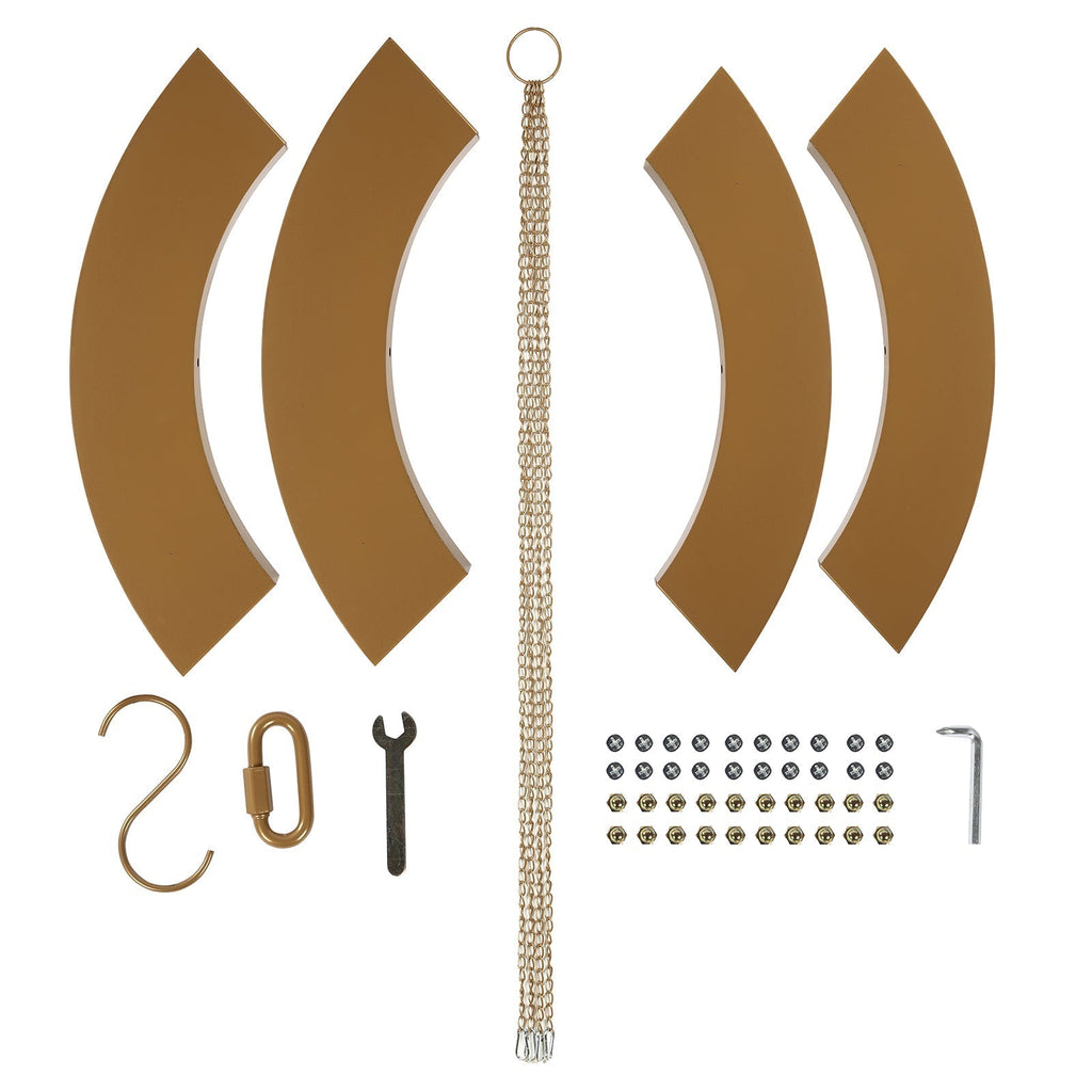 Gold Hanging Metal Floral Chandelier Frame - 32" Circular Lighting, Candle and Floral Display Base - Bell Racket Store