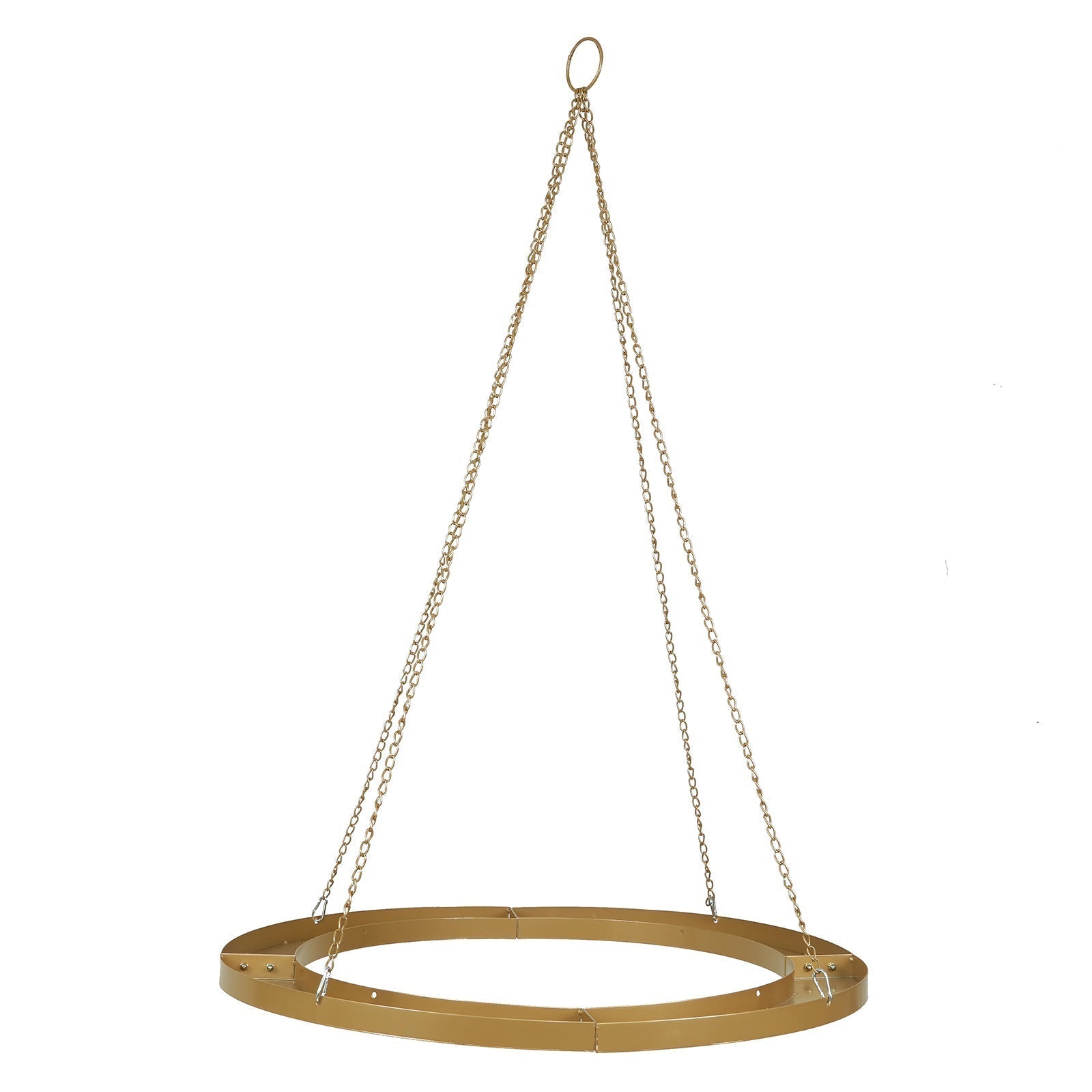 Gold Hanging Metal Floral Chandelier Frame - 32" Circular Lighting, Candle and Floral Display Base - Bell Racket Store