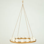 Gold Hanging Metal Floral Chandelier Frame - 32" Circular Lighting, Candle and Floral Display Base - Bell Racket Store