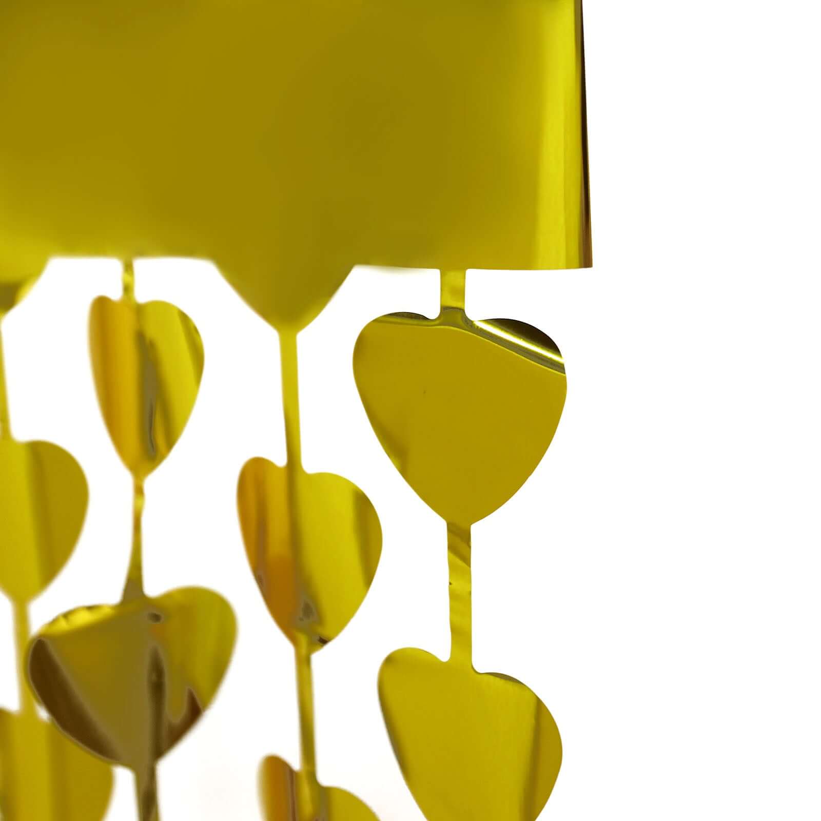 Gold Heart Chain Foil Fringe Curtain Party Backdrop, Metallic Gold Tinsel Streamer Party Decor - Door Window Foil Curtain - 3ftx6.5ft - Bell Racket Store