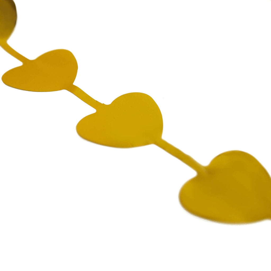 Gold Heart Chain Foil Fringe Curtain Party Backdrop, Metallic Gold Tinsel Streamer Party Decor - Door Window Foil Curtain - 3ftx6.5ft - Bell Racket Store