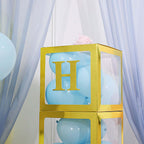 4 Pack 5" Metallic Gold Alphabet Stickers Banner, Customizable Stick on Gold Letters - H