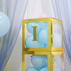 4 Pack 5" Metallic Gold Alphabet Stickers Banner, Customizable Stick on Gold Letters - I