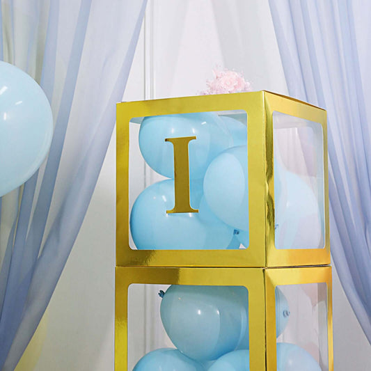 4 Pack 5" Metallic Gold Alphabet Stickers Banner, Customizable Stick on Gold Letters - I