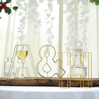 8" Tall Gold Freestanding 3D Decorative Wire Letter, Wedding Centerpiece - L