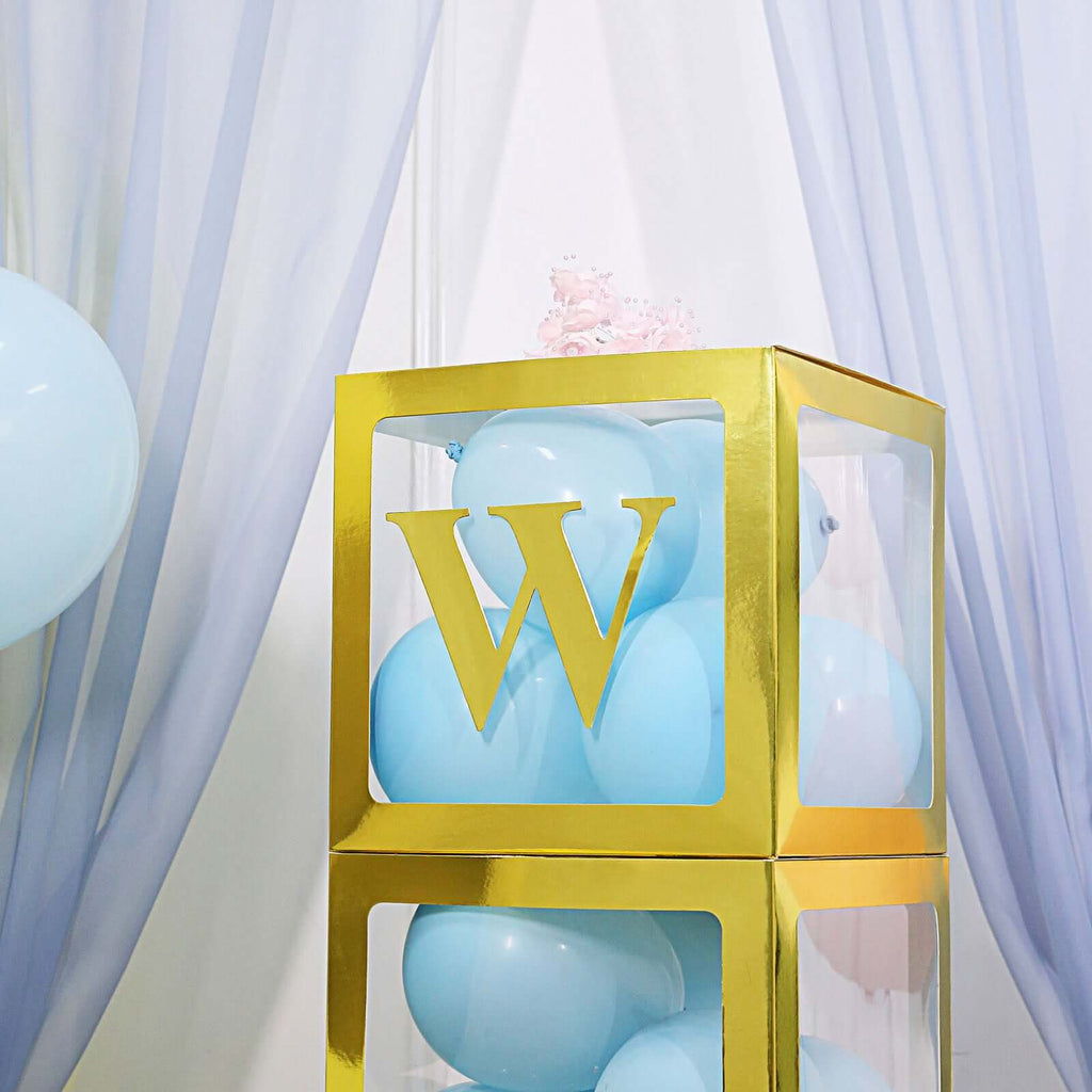 4-Pack Stickers Banner Custom Alphabet "W" Design Gold - Text Stick-On Decorative Letters 5"