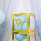 4-Pack Stickers Banner Custom Alphabet "W" Design Gold - Text Stick-On Decorative Letters 5"