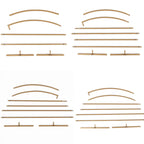 Set of 4 Gold Metal Half Moon Floral Frame Wedding Arbor Stand, Chiara Backdrop Display Arch - 2.5ft,5ft,6ft,7ft