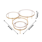3-Tier Metal Cupcake Stand with Clear Round Acrylic Plates Gold - Dessert Cake Display Holder 23"