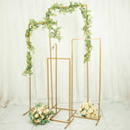 Set of 4 Gold Metal Frame Wedding Arch, Rectangular Backdrop Stand, Floral Display Frame - 3.5ft, 4.5ft, 5.5ft, 6.5ft