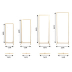 Set of 4 Gold Metal Frame Wedding Arch, Rectangular Backdrop Stand, Floral Display Frame - 3.5ft, 4.5ft, 5.5ft, 6.5ft