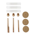 Gold Metal Taper Candle Holders with Hurricane Glass Shades, Set of 3 â€“ Modern Minimalist Candlestick Stands â€“ 28", 32", 36" - Bell Racket Store