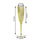 6-Pack Plastic Champagne Flutes in Metallic Gold - Classy Disposable Champagne Glasses for Toasting & Cocktail Parties 5oz