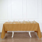 Polyester 60"x126" Rectangle Tablecloth Gold - Wrinkle-Resistant Table Cover for Weddings & Parties