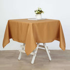 Polyester 54"x54" Table Overlay Square Tablecloth Gold - Wrinkle-Resistant & Durable Table Cover for Events