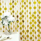 Gold Round Chain Foil Fringe Curtain Party Backdrop, Metallic Gold Tinsel Streamer Party Decor - Door Window Foil Curtain - 3ftx6.5ft - Bell Racket Store