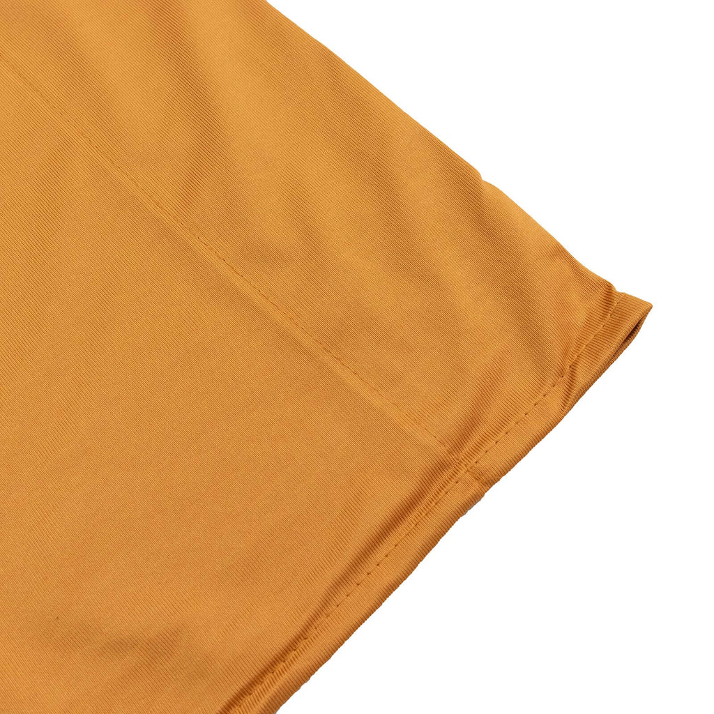 Gold Scuba Polyester Event Curtain Drapes, Durable Flame Resistant Backdrop Event Panel Wrinkle Free with Rod Pockets - 5ftx14ft - Bell Racket Store