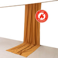 Gold Scuba Polyester Event Curtain Drapes, Durable Flame Resistant Backdrop Event Panel Wrinkle Free with Rod Pockets - 5ftx14ft - Bell Racket Store