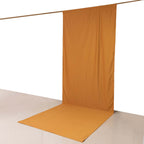Gold Scuba Polyester Event Curtain Drapes, Durable Flame Resistant Backdrop Event Panel Wrinkle Free with Rod Pockets - 5ftx14ft - Bell Racket Store