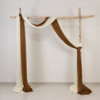 Gold Sheer Backdrop Drape â€“ 5ftx32ft Wedding Arch & Ceiling Decor Panel, Wrinkle Free with Soft Shimmer - Bell Racket Store