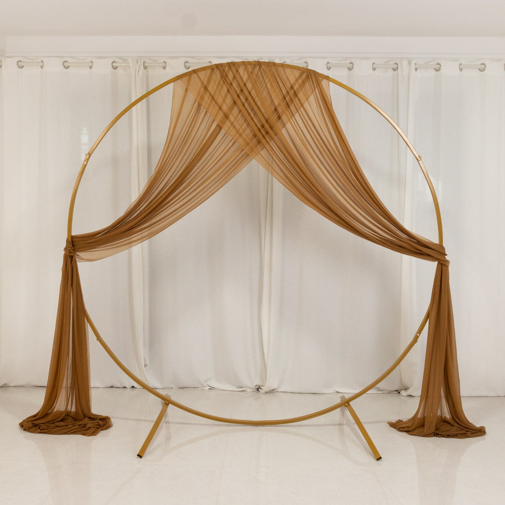 Gold Sheer Backdrop Drape â€“ 5ftx32ft Wedding Arch & Ceiling Decor Panel, Wrinkle Free with Soft Shimmer - Bell Racket Store