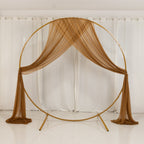 Gold Sheer Backdrop Drape â€“ 5ftx32ft Wedding Arch & Ceiling Decor Panel, Wrinkle Free with Soft Shimmer - Bell Racket Store