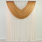 Gold Sheer Chiffon Valance Curtain 4ft x 5ft â€“ Wedding Arch Drape with Rod Pocket, Voile Backdrop Panel - Bell Racket Store