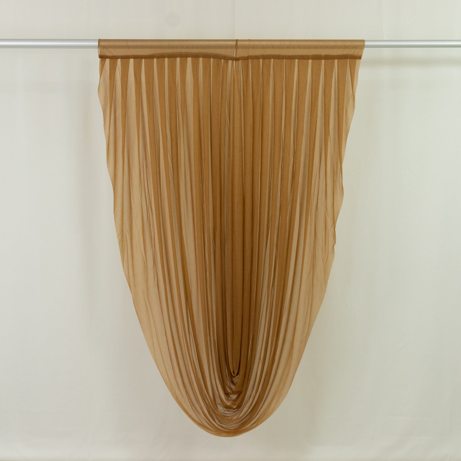 Gold Sheer Chiffon Valance Curtain 4ft x 6ft â€“ Wedding Arch Drape with Rod Pocket, Voile Backdrop Panel - Bell Racket Store
