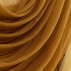 Gold Sheer Chiffon Valance Curtain 4ft x 6ft â€“ Wedding Arch Drape with Rod Pocket, Voile Backdrop Panel - Bell Racket Store