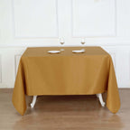 Polyester Square 90"x90" Tablecloth Gold - Wrinkle-Resistant & Durable Table Cover for Events
