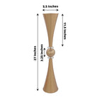 2-Pack Flower Vases Trumpet Design with Crystal Embellishments Gold - Reversible Plastic Centerpieces for Events 27"