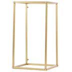 2-Pack Wedding Flower Stand Gold Metal Geometric Column Frame Rectangular - Versatile Floral Pedestal for Sophisticated Arrangements 16"