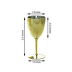 6-Pack Plastic Wine Glasses in Metallic Gold - Classy Disposable Goblets for Parties, Receptions & Banquets 8oz