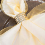 10 Pack Organza 23"x23" Napkins Gold - Exquisite Sheer Cloth Napkins for Formal & Casual Events