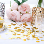 Metallic Round Party Confetti 18G Bag Gold Foil, Balloon Table Confetti Glitter Dots for Festive Weddings Baby Bridal Showers & Events