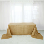Taffeta 90"x156" Rectangle Tablecloth Gold - Seamless Accordion Crinkle Design for Stylish Celebrations