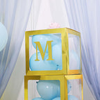 4 Pack 5" Metallic Gold Alphabet Stickers Banner, Customizable Stick on Gold Letters - M