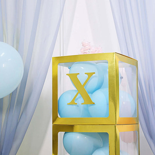 4-Pack Stickers Banner Custom Alphabet "X" Design Gold - Text Stick-On Decorative Letters 5"