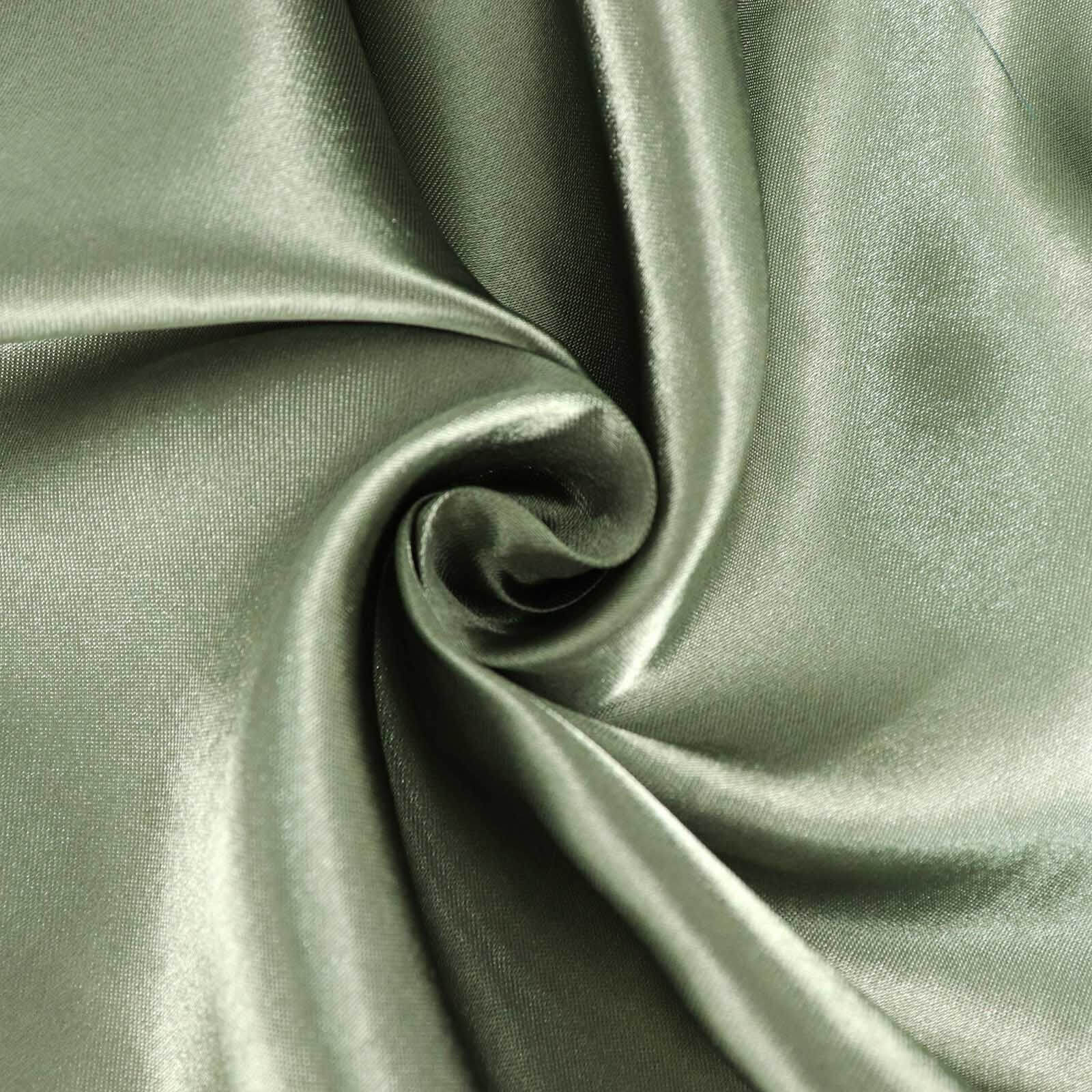 Satin 120" Round Tablecloth Dusty Sage Green - Stylish Seamless Table Cover